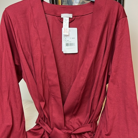 NWT HANRO ZELDA ROBE Burgundy Size M - Picture 3 of 16